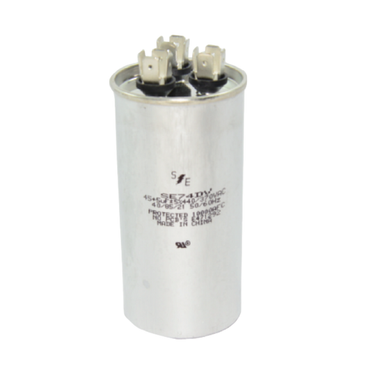 80+7.5  ΜF MFD. 370V/440V DUAL ROUND CAPACITOR