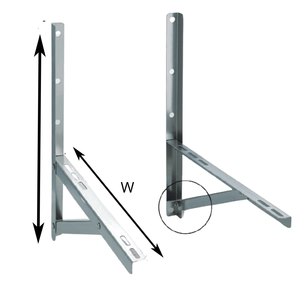 STAILESS STEEL FOLDABLE WALL CONDENSER BRACKET - MAX LOAD: 485LBS - A&R Supply - Air Conditioning & Refrigeration Wholesaler - HERCULES