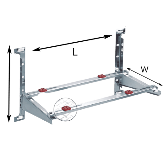 STAILESS STEEL WALL CONDENSER BRACKET - MAX LOAD: 617LBS - A&R Supply - Air Conditioning & Refrigeration Wholesaler - HERCULES