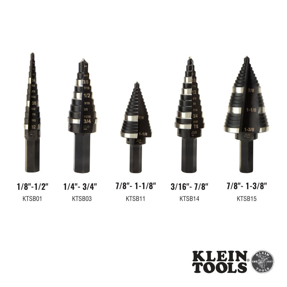 STEP DRILL BIT 11 DOUBLE-FLUTED 7/8 TO 1-1/8-INCH - A&R Supply - Air Conditioning & Refrigeration Wholesaler - KLEIN TOOLS