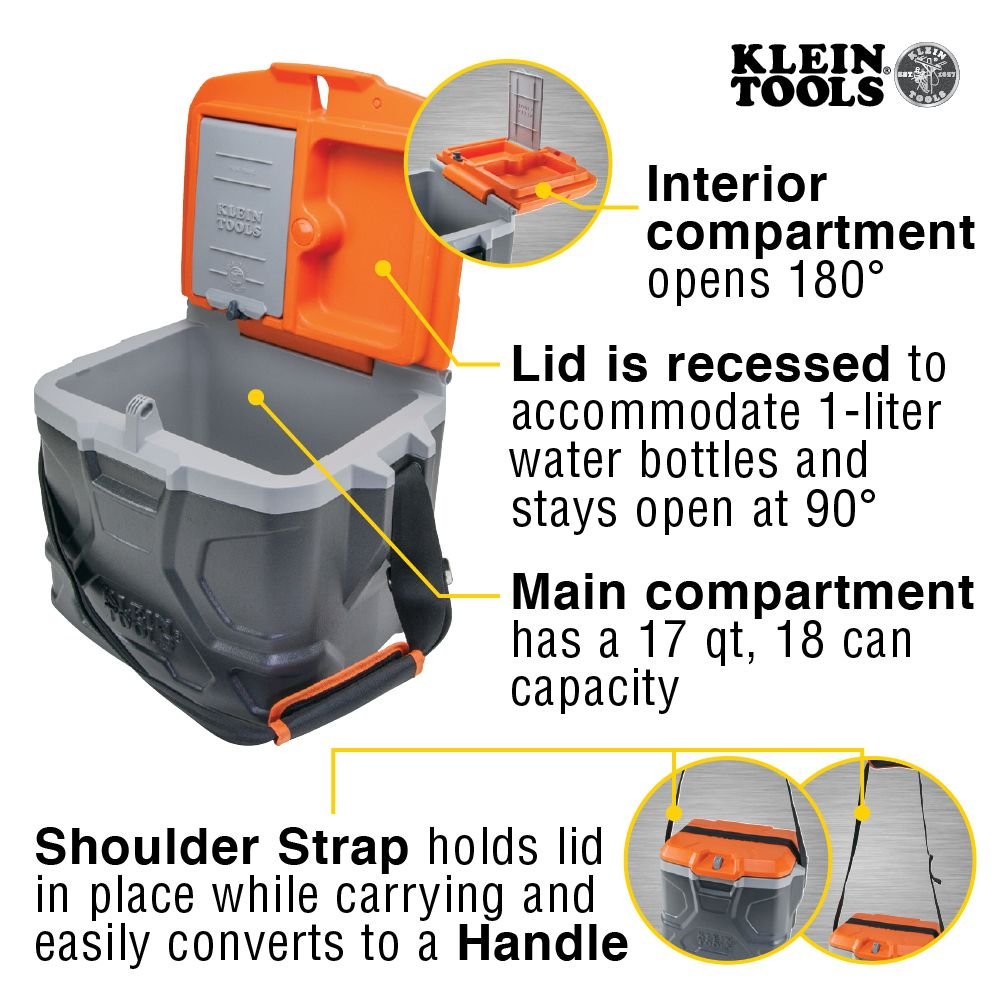 TRADESMAN PRO™ TOUGH BOX COOLER, 17-QUART - A&R Supply - Air Conditioning & Refrigeration Wholesaler - KLEIN TOOLS
